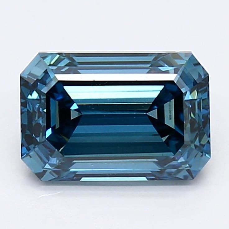 1.67ct Blue Emerald Cut Lab-Grown Diamond SI1 Clarity IGI Certified