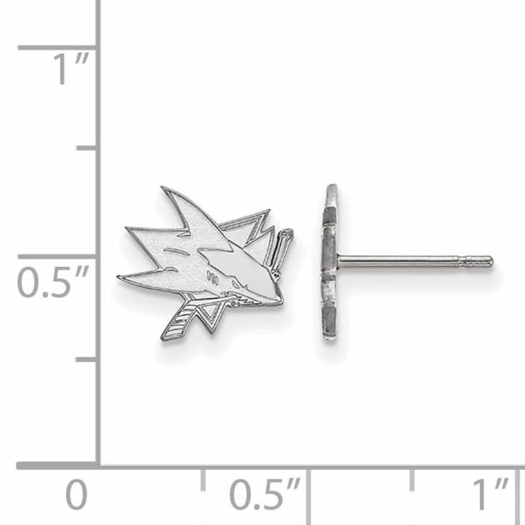 Rhodium Over Sterling Silver NHL San Jose Sharks LogoArt Extra Small
Post Earrings