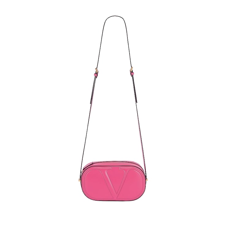 Valentino Garavani VLogo Walk Crossbody Bag Pink Calf Leather Medium 1DNCLA