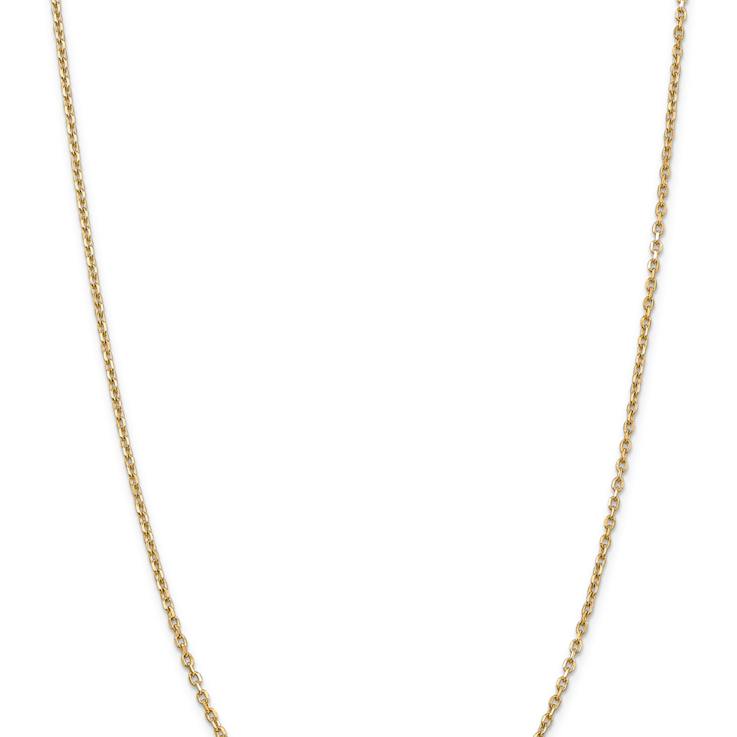 14k Yellow Gold 2.2mm Solid Diamond-Cut Round Open Link