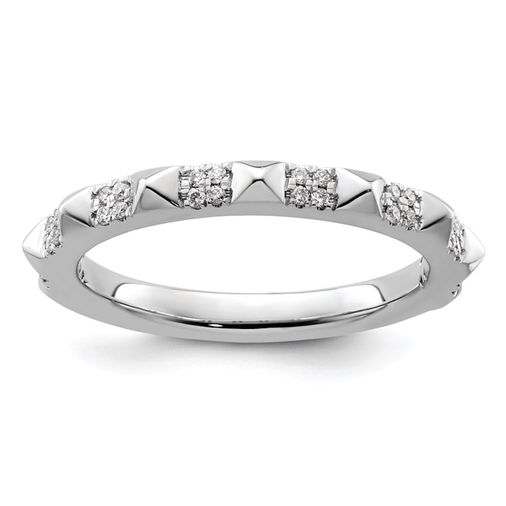14K White Gold Stackable Expressions Diamond Ring 0.128ctw