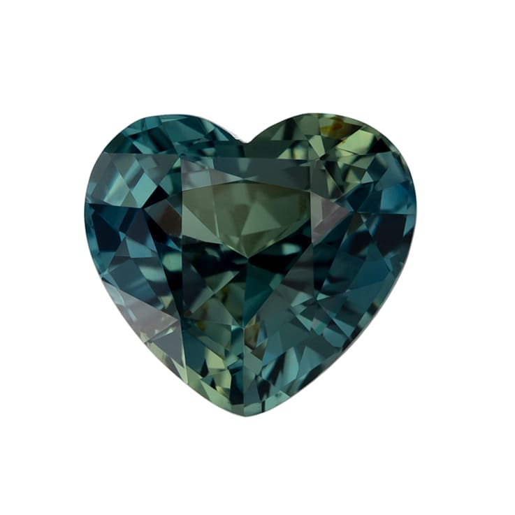 Blue-Green Sapphire Unheated 8.4x7.6mm Heart Shape 2.54ct