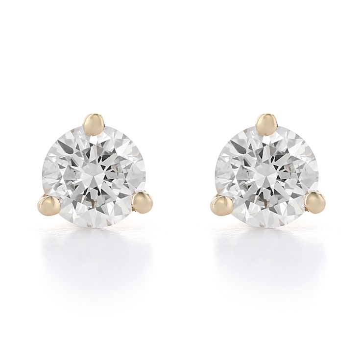 Certified White Lab-Grown Diamond H-I SI 14k Yellow Gold Martini Stud
Earrings 0.50ctw