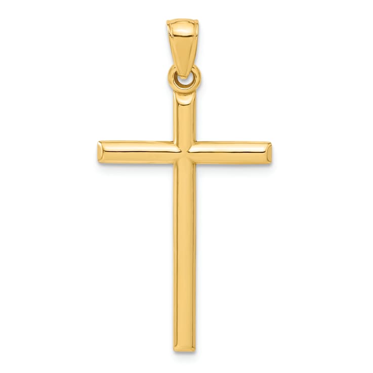 14k Yellow Gold Polished Cross Pendant
