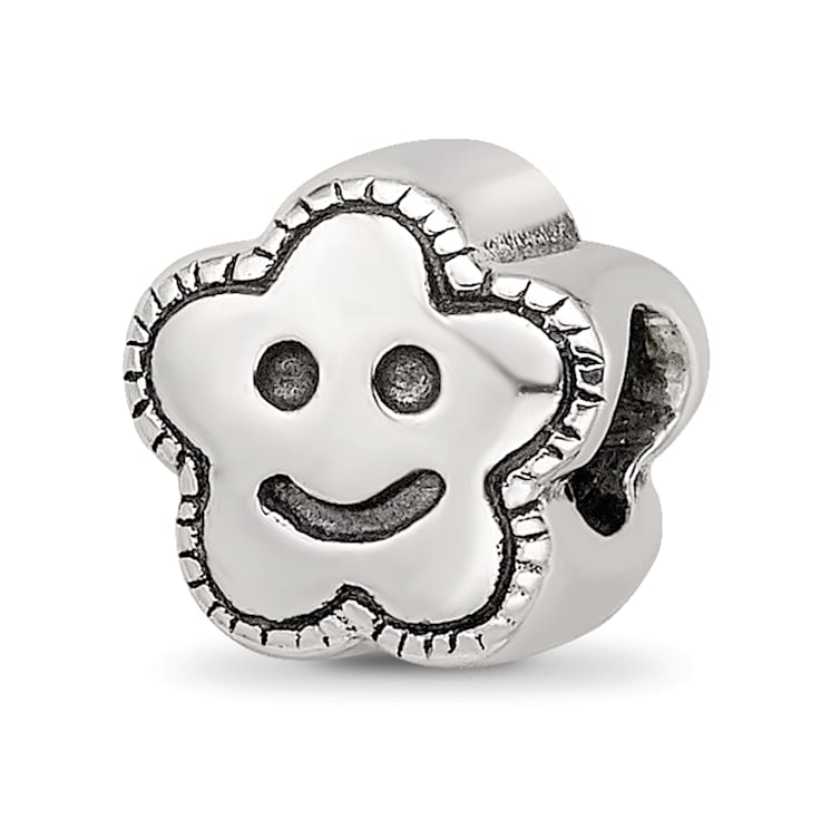 Sterling Silver Smiley Flower Bead