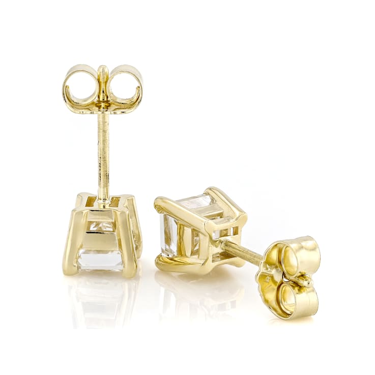 Lab-Grown Diamond Princess-Cut Stud Earrings In 14K Gold 1.00ctw