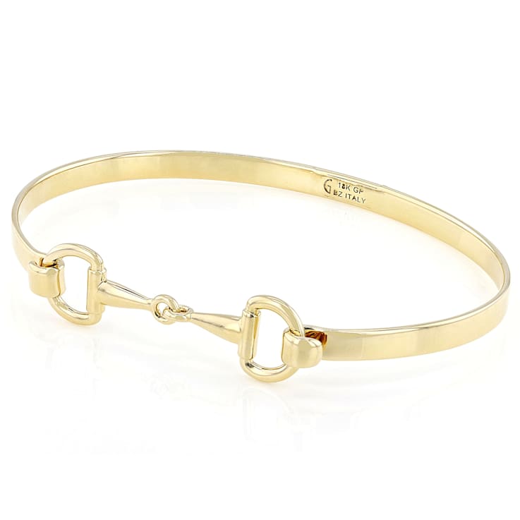 Bridle Link Bangle Bracelet In 18K Gold Over Bronze