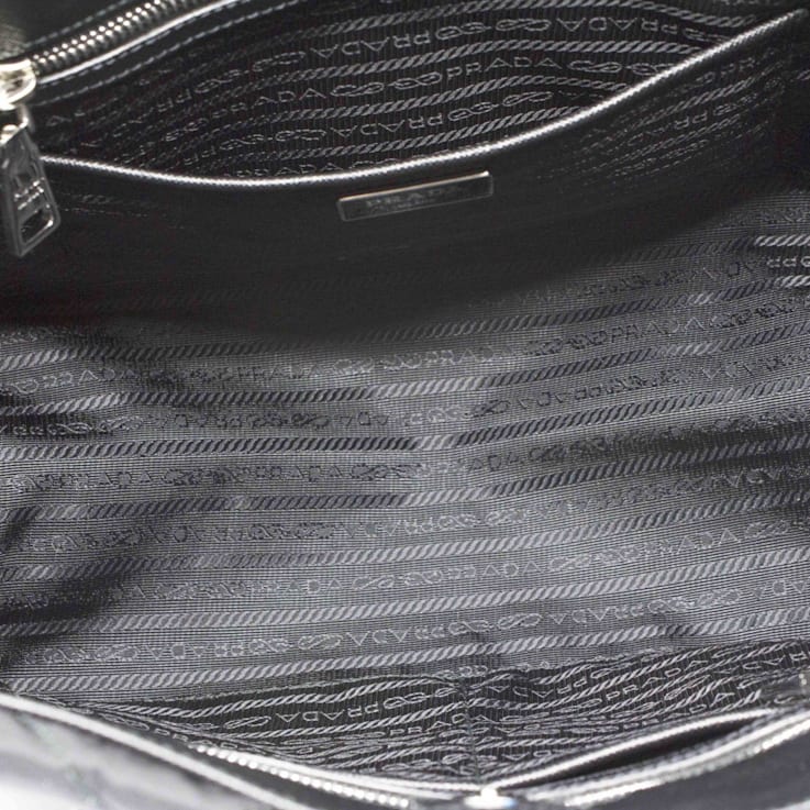 Prada Black Quilted Tessuto Chain Shoulder Bag Tote - 1CPRJA