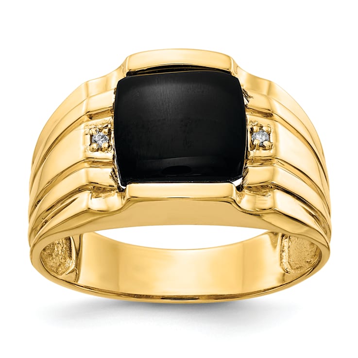 10K Yellow Gold AA Diamond men's ring