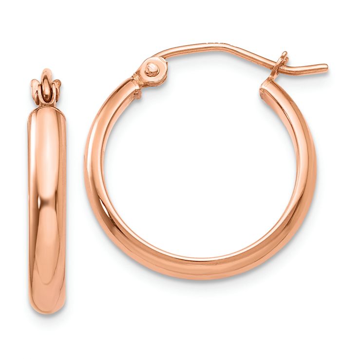 14k Rose Gold 11/16" Hoop Earrings