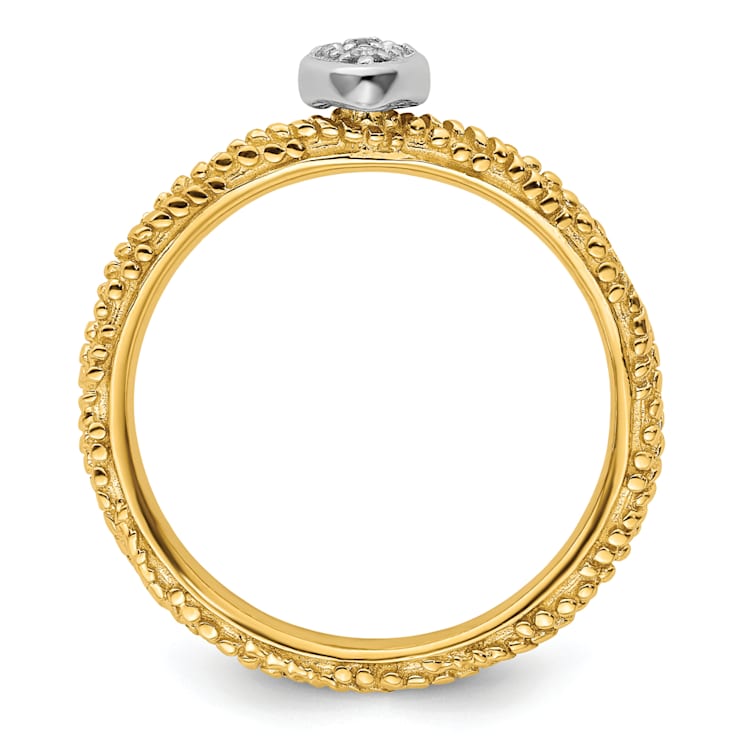 14K Yellow Gold Over Sterling Silver Diamond Stackable Expressions Heart
Ring 0.02ctw