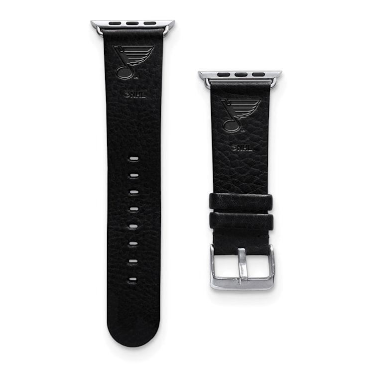 Gametime NHL St. Louis Blues Black Leather Apple Watch Band (38/40mm
S/M). Watch not included.