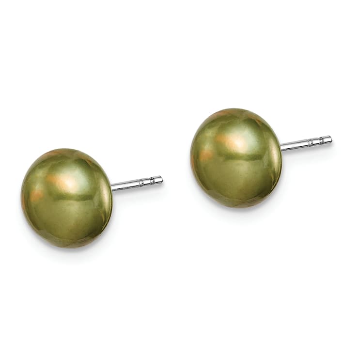 Rhodium Over Sterling Silver 7 Pairs 8-9mm Freshwater Cultured Pearl
Stud Ear Set
