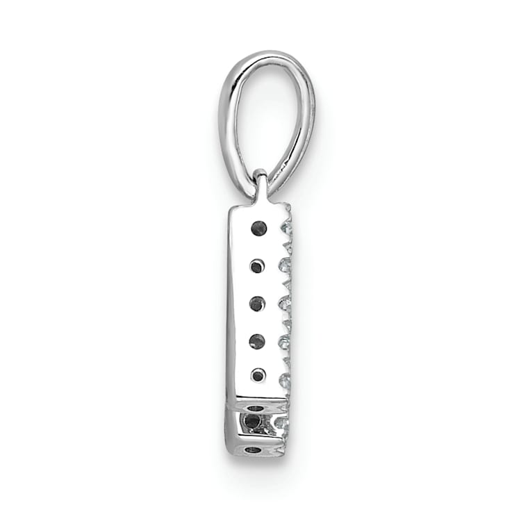 14K White Gold Diamond Letter H Initial with Bail Pendant