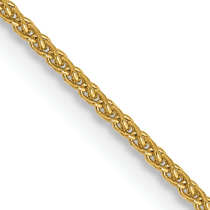 14k Yellow Gold 1.05mm Solid Diamond-Cut Spiga 22 Inch Chain