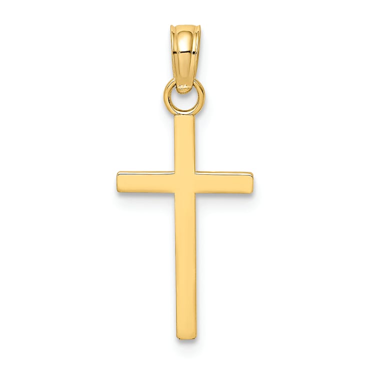 14k Yellow Gold Polished Small Cross Charm