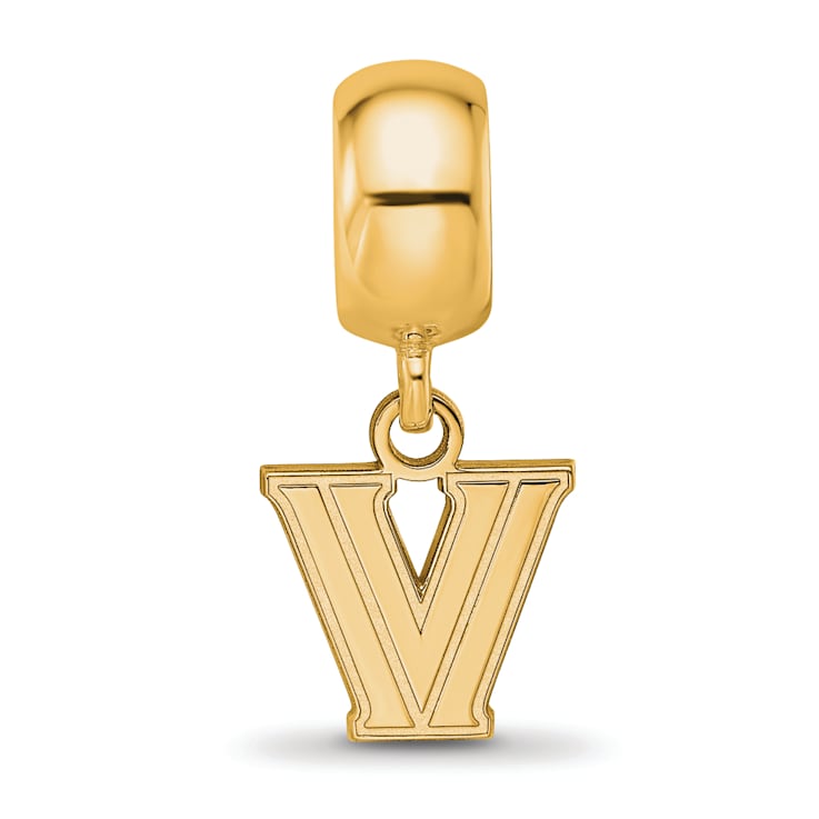 14K Yellow Gold Over Sterling Silver LogoArt Villanova University Extra
Small Dangle Bead