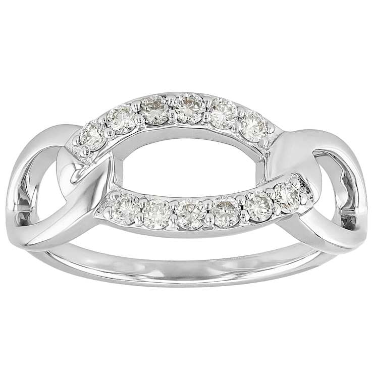 Lab-Grown Diamond Open Crossover Ring In Sterling Silver