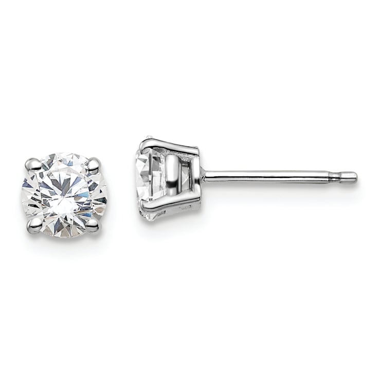 Certified White Lab-Grown Diamond G-H SI 14k White Gold 4-Prong Stud
Earrings 1.00ctw