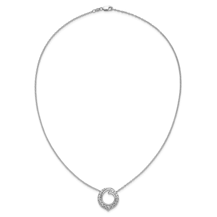 Rhodium Over 14K White Gold Lab Grown Diamond SI1/SI2, G H I, Circle 18
Inch Necklace 0.99ctw