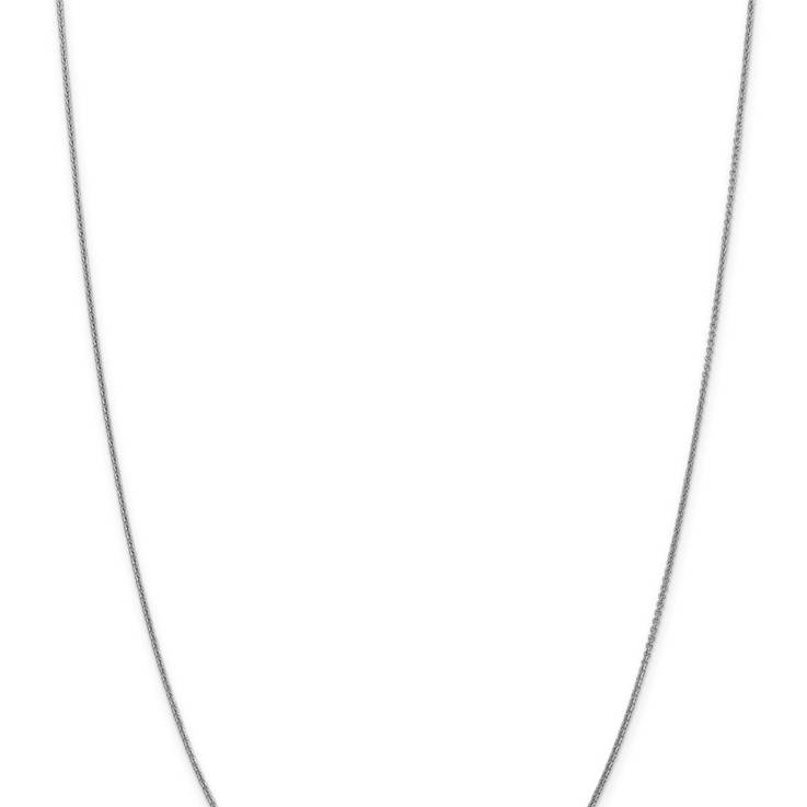 14k White Gold 1mm Cable Chain 26 Inches