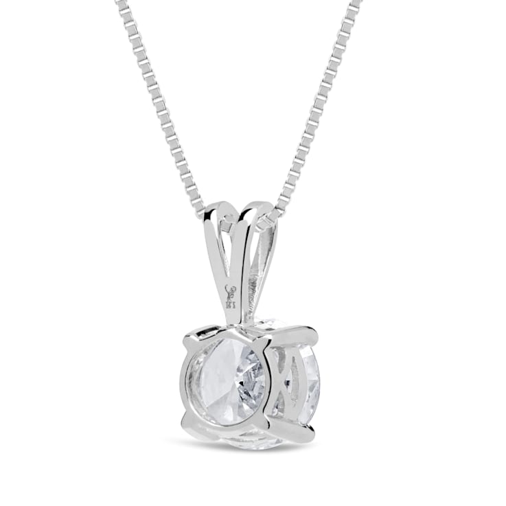 White Cubic Zirconia 14k White Gold Pendant With Chain 2.00ctw