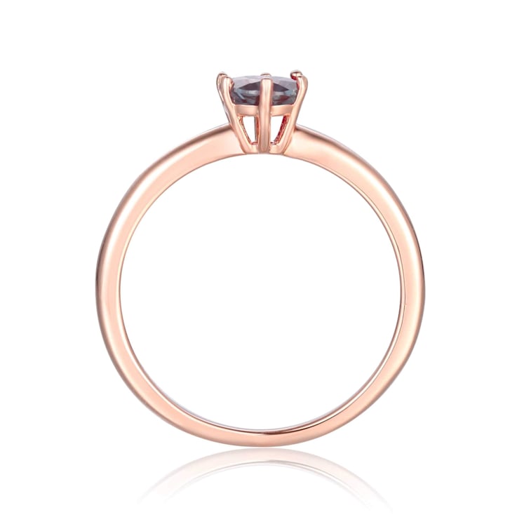 Oval Lab Created Alexandrite 14K Rose Gold Over Sterling Silver
Solitaire Ring, 1.00ct