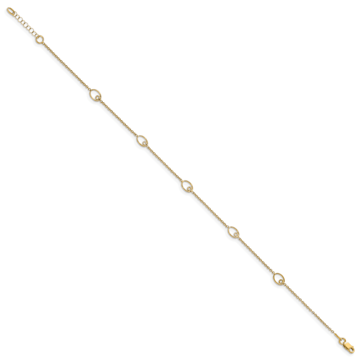 14K Yellow Gold Polished with 1-inch Extension Anklet