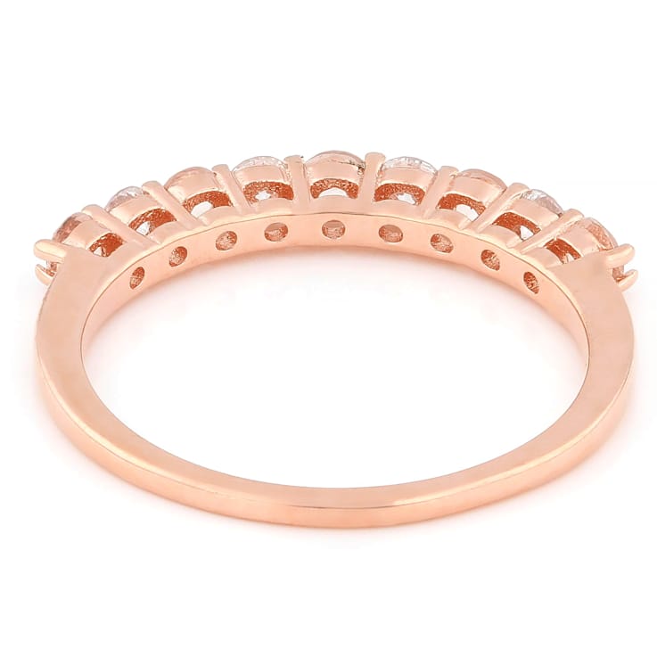 Morganite And Lab-Grown Diamond Band Ring In 18K Rose Gold Over Sterling
Silver 0.48ctw
