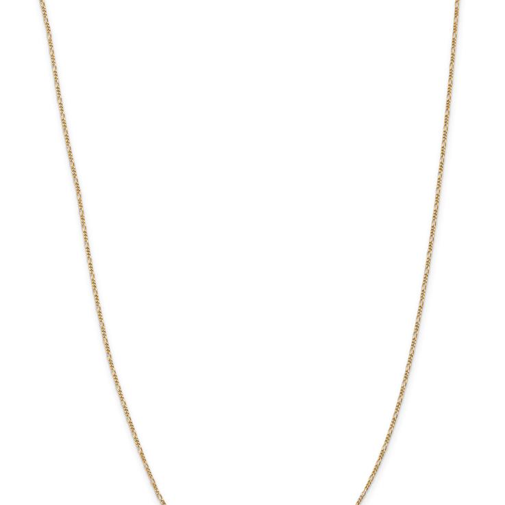 14k Yellow Gold 1.25mm Solid Flat Figaro 22 Inch Chain