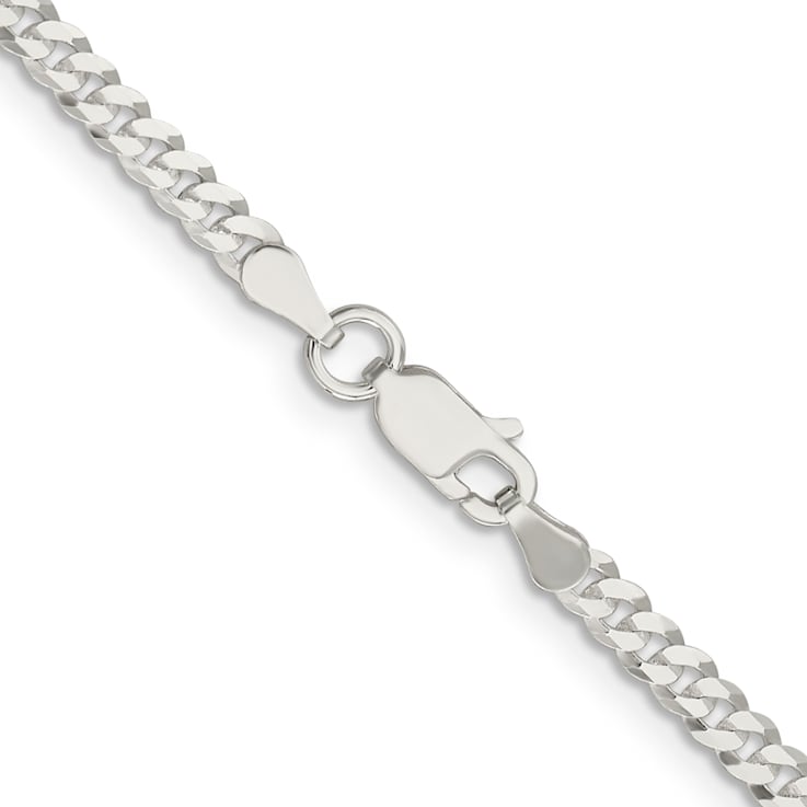 Sterling Silver 3.15mm Flat Curb Chain Bracelet
