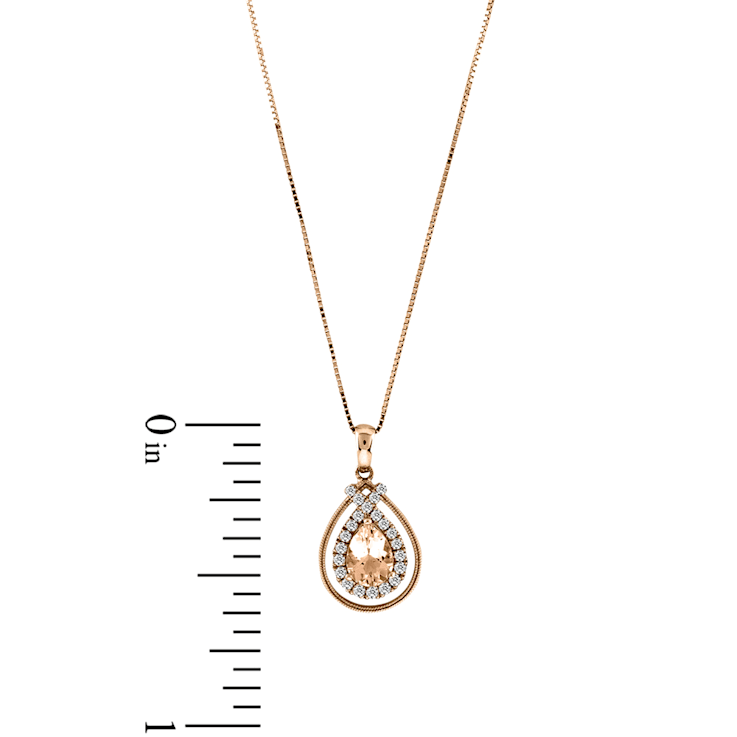 0.76ctw Morganite and Diamond Pendant in 14k Rose Gold