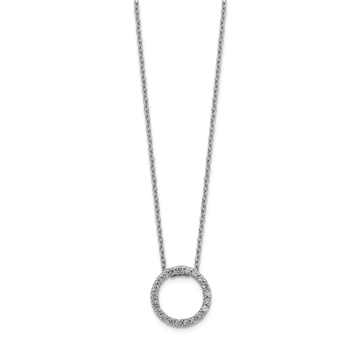 Rhodium Over 14K White Gold Lab Grown Diamond VS/SI GH, Circle Necklace