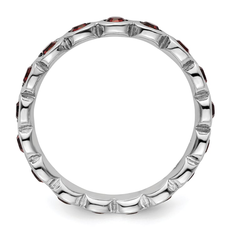Sterling Silver Stackable Expressions Red Crystal Ring