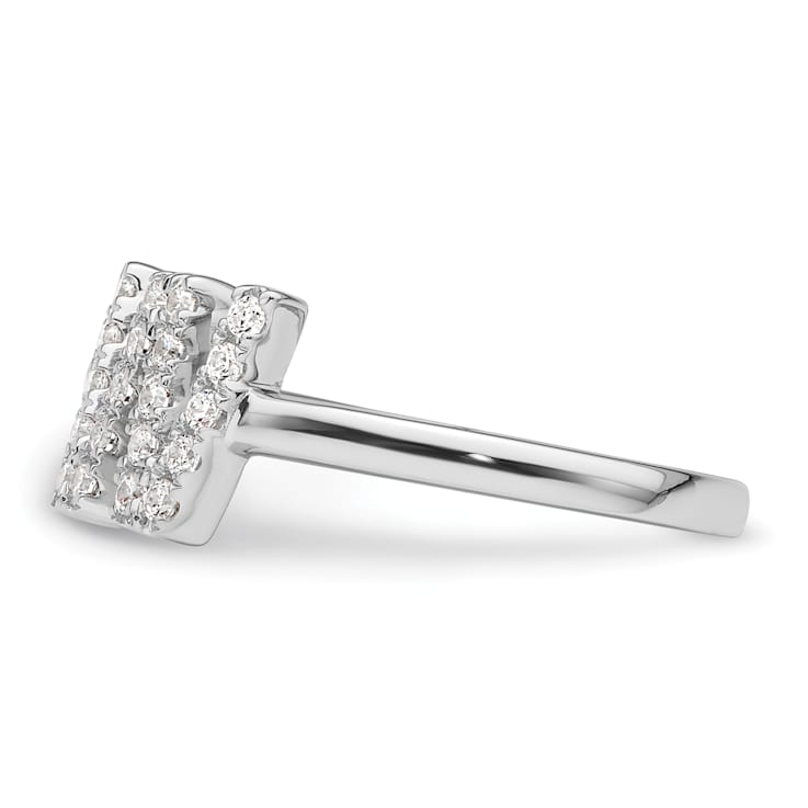 Rhodium Over 14K White Gold Lab Grown Diamond VS/SI GH, Initial W
Adjustable Ring