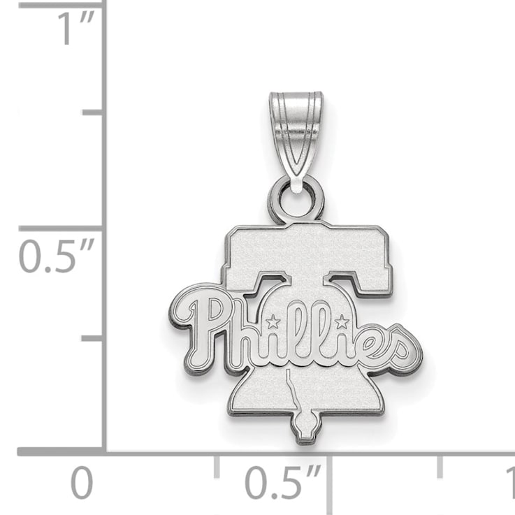 Rhodium Over Sterling Silver MLB Philadelphia Phillies LogoArt Pendant