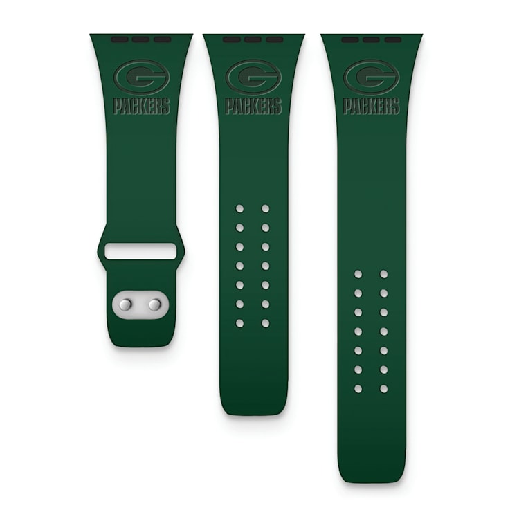 Gametime Green Bay Packers Debossed Silicone Apple Watch Band 42 44mm M L Watch not included