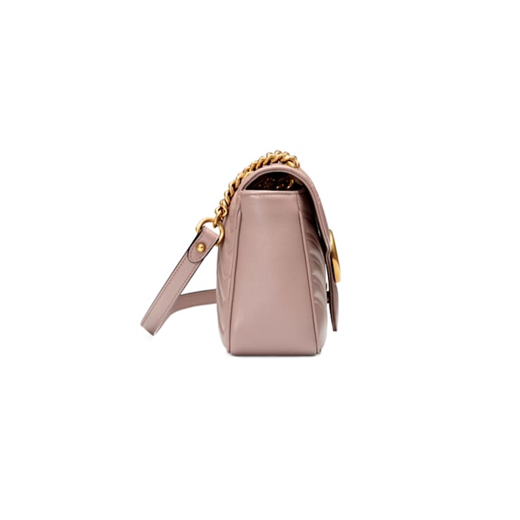 Gucci Small GG Marmont in Dusty Pink Camera Bag with Flap Closure Handbag