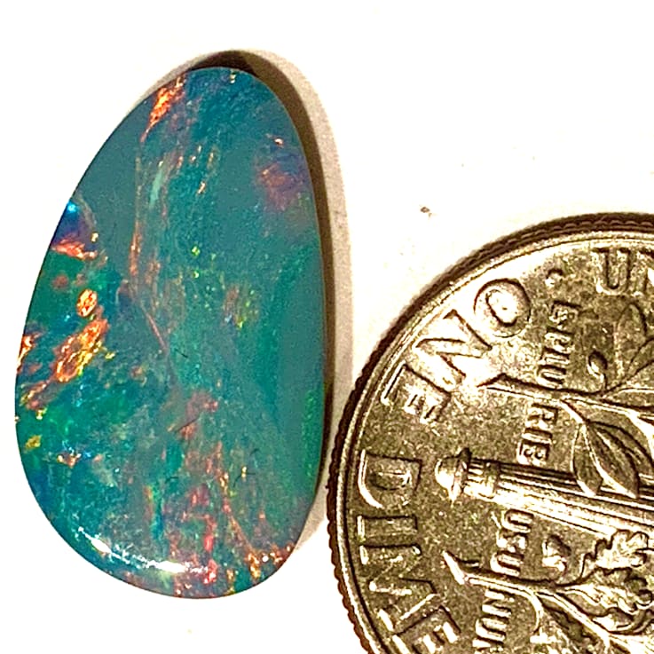 Opal on Ironstone 16.3x9.5mm Free-Form Doublet 3.43ct