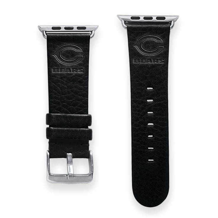 Gametime Chicago Bears Leather Band fits Apple Watch (42/44mm S/M
Black). Watch not included.