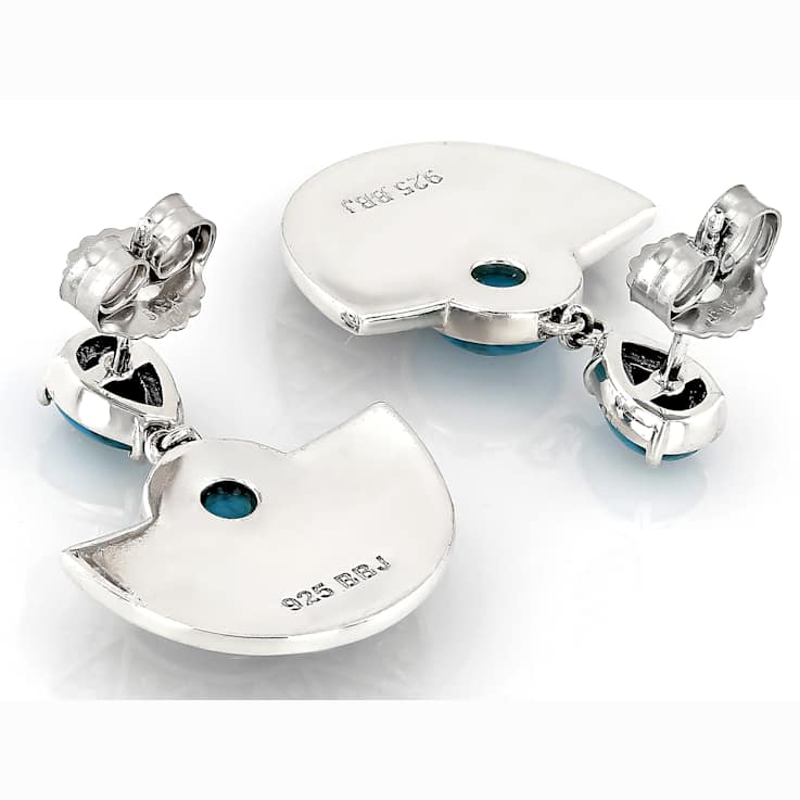 Turquoise Sun Sterling Silver Earrings 7mm And 7x5mm