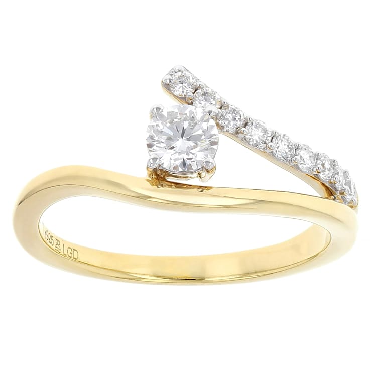 Sparkling Lab-Grown Diamond Halo Ring In 14K Gold Over Sterling Silver