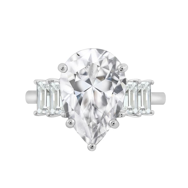 White Cubic Zirconia Platinum Over Sterling Silver Ring 10.92ctw