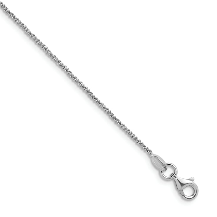 Platinum 950 Over Sterling Silver Fancy Glitter 16" with 2"
Extension Rope Chain Necklace