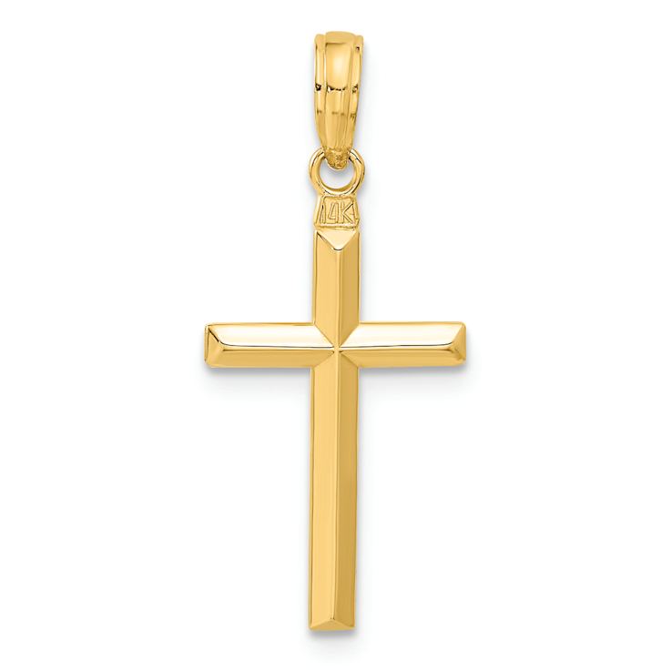 14k Yellow Gold Reversible Latin Cross Pendant