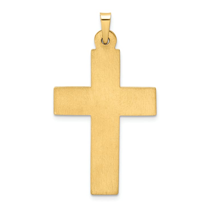 14k Yellow Gold Polished Filigree Cross Pendant