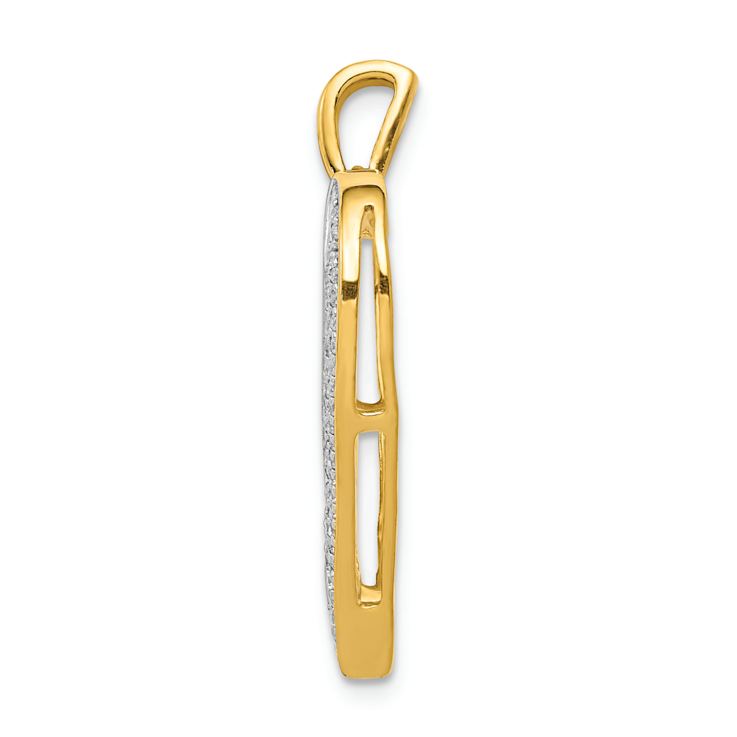 14K Two-tone Gold Gold Diamond Heart Pendant