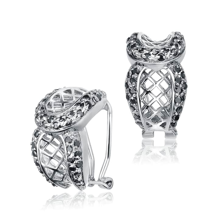 Black CZ Ever After Drop Earrings In Sterling Silver