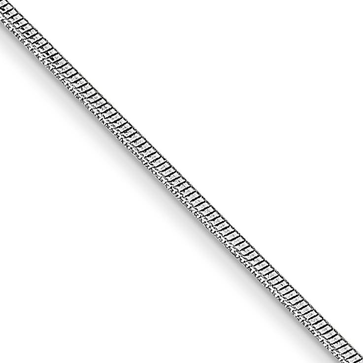 Rhodium Over 14k White Gold Round Snake Link Bracelet