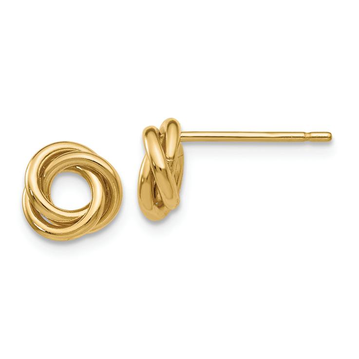 14k Yellow Gold 8mm Polished Love Knot Stud Earrings